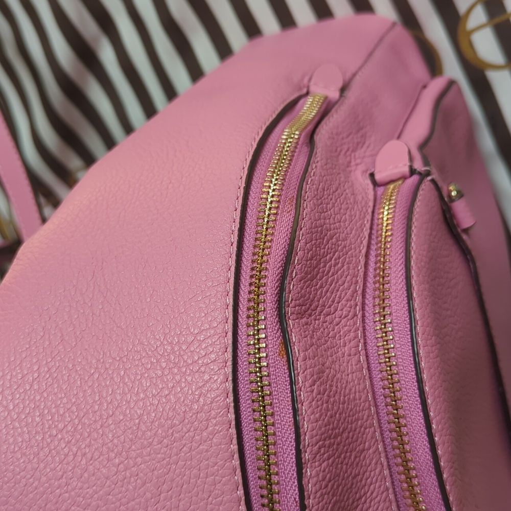 Henri Bendel Vibrant Pink Leather Backpack - Picture 8 of 12